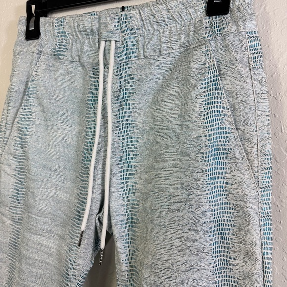 Bevy Flog Shely Aqua Blue 24 snake print high rise Drawstring‎ Women's Pants NWT - Picture 5 of 11